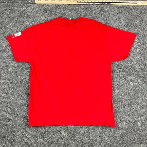 Vintage T-Shirt Mens XL Red Astronaut Dunk Graphic Tee Space Basketball Style - Picture 6 of 7